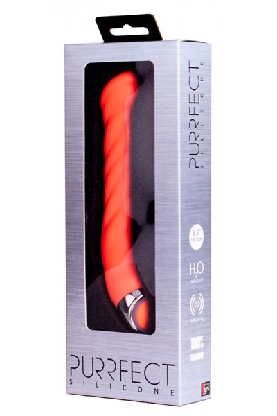 Оранжевый силиконовый G-вибратор PURRFECT SILICONE G-SPOT VIBRATOR - 17,7 см.