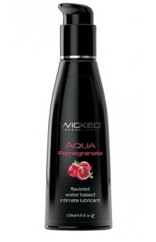 Лубрикант со вкусом граната Wicked Aqua Pomegranate - 120 мл.