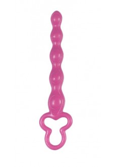 Розовая анальная цепочка Clover Anal Rod - 18 см.