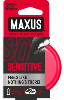 Ультратонкие презервативы в железном кейсе MAXUS Sensitive - 3 шт.