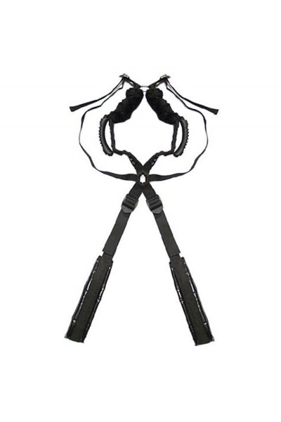 Чёрный бондажный комплект Romfun Sex Harness Bondage на сбруе