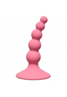 Розовая анальная пробка Ribbed Plug Pink - 10,5 см.