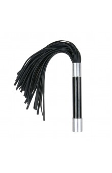 Черная плеть Easytoys Flogger With Metal Grip - 38 см.