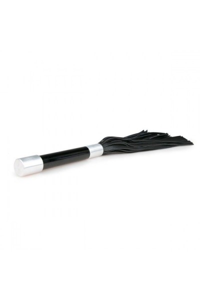 Черная плеть Easytoys Flogger With Metal Grip - 38 см.