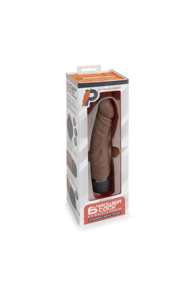 Коричневый вибратор-реалистик 6.5  Girthy Realistic Vibrator - 19 см.