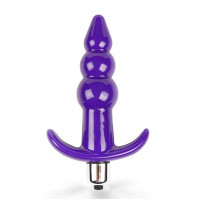 Фиолетовая анатомическая анальная вибропробка - 10,2 см.