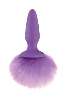 Фиолетовая анальная пробка с фиолетовым заячьим хвостом Bunny Tails Purple