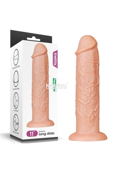 Телесный фаллоимитатор-гигант 11 Realistic Long Dildo - 28 см.