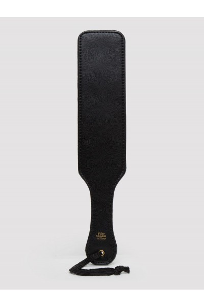 Черная шлепалка Bound to You Faux Leather Spanking Paddle - 38,1 см.