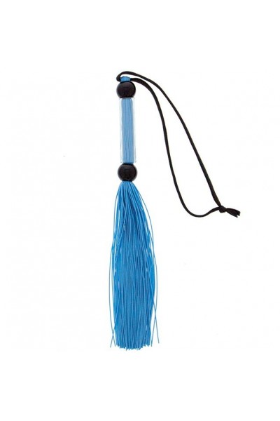 Голубая мини-плеть из силикона и акрила SILICONE FLOGGER WHIP - 25,6 см.