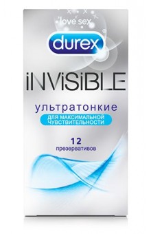 Ультратонкие презервативы Durex Invisible - 12 шт.