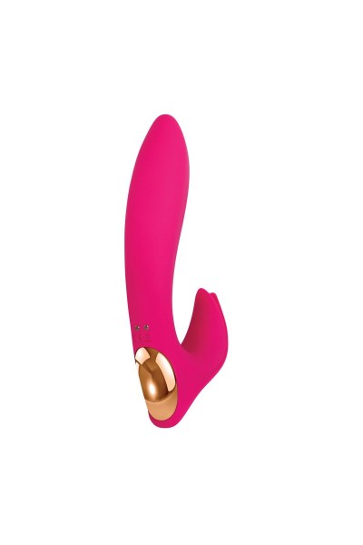 Розовый вибратор с клиторальным отростком Bliss Vibrator - 17,8 см.