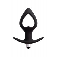 Черная вибровтулка с полой серединой в виде сердечка Cordis M - 14 см.