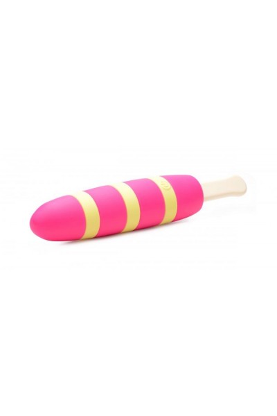 Ярко-розовый вибростимулятор-эскимо 10X Popsicle Vibrator - 21,6 см.