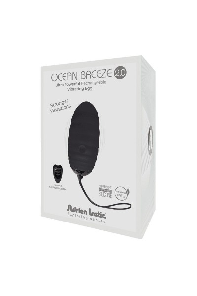 Черное виброяйцо с пультом ДУ Ocean Breeze 2.0 + LRS