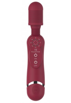 Красный универсальный массажер Silicone Massage Wand - 20 см.