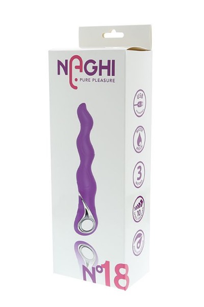 Фиолетовый изогнутый вибратор NAGHI NO.18 RECHARGEABLE 3 MOTOR VIBE - 15 см.