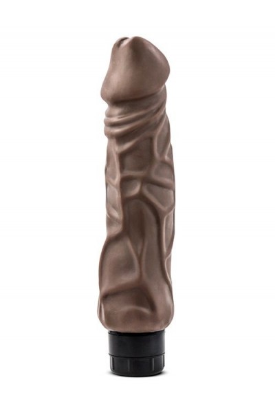 Коричневый вибратор-реалистик Hard On Vibrating 9  Dildo - 22,8 см.