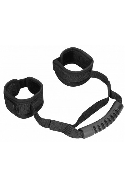 Черные наручники V V Adjustable Handcuffs with Handle