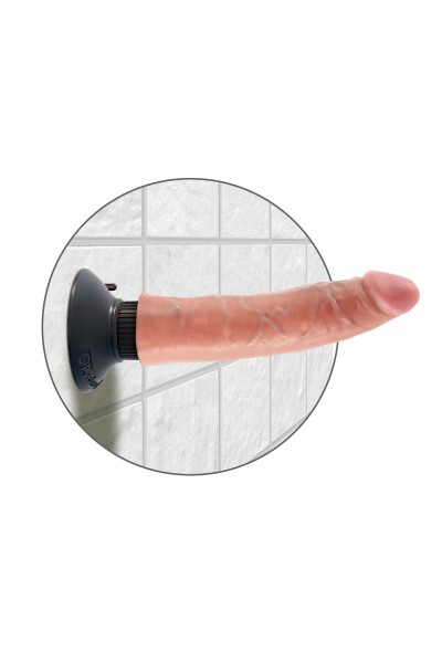 Вибромассажер телесного цвета 7  Vibrating Cock - 20 см.