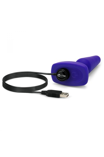 Фиолетовая анальная вибропробка с 3 источниками вибрации TRIO REMOTE CONTROL PLUG  PURPLE - 13,5 см.