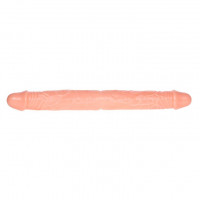 Двухголовый телесный фаллоимитатор - 35,9 см.