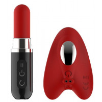 Красная насадка в трусики с пультом-помадой APHRODITE