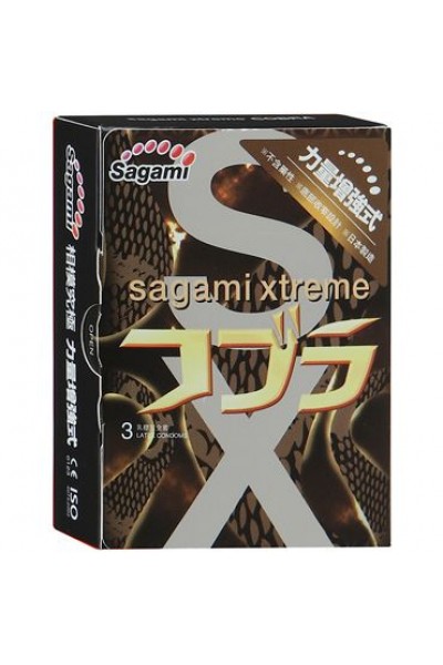 Суженные к основанию презервативы Sagami Xtreme Cobra - 3 шт.