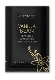 Лубрикант на водной основе с ароматом ванильных бобов Wicked Aqua Vanilla Bean - 3 мл.