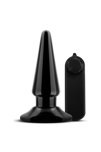 Черная анальная пробка с вибрацией Basic Vibrating Anal Pleaser - 10,2 см.