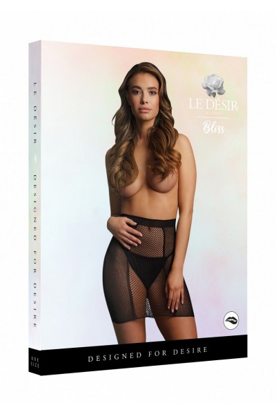 Юбка в сетку с высокой талией High-waist Fishnet Skirt