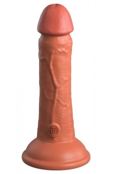 Фаллоимитатор цвета карамели 6  Vibrating Silicone Dual Density Cock - 17,8 см.