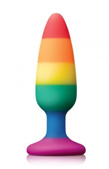 Разноцветная анальная втулка RAINBOW ANAL PLUG MEDIUM - 14 см.