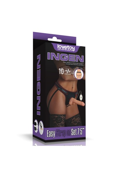 Женский страпон с вибрацией Vibrating Easy Strapon Set 7.5 - 20 см.