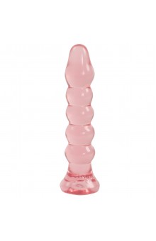 Анальная елочка из розового геля Crystal Jellies Anal Plug Bumps - 15,2 см.