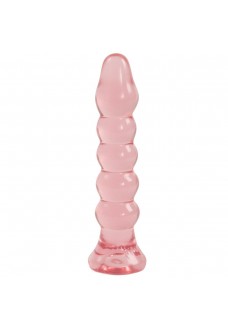 Анальная елочка из розового геля Crystal Jellies Anal Plug Bumps - 15,2 см.