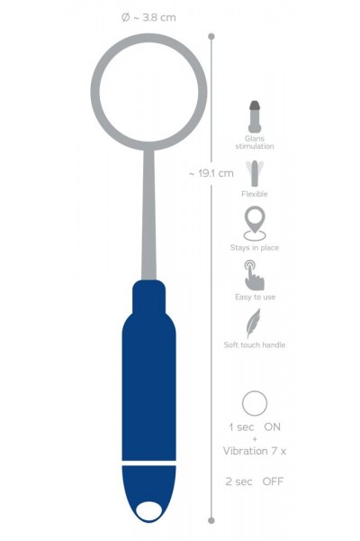 Синяя петля-стимулятор головки Glans Stimulation Loop - 19,1 см.
