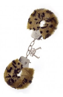 Леопардовые наручники METAL HANDCUFF WITH PLUSH LEOPARD