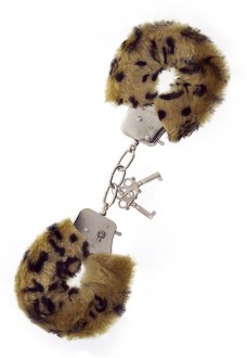 Леопардовые наручники METAL HANDCUFF WITH PLUSH LEOPARD