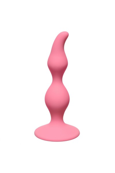 Розовая анальная пробка Curved Anal Plug Pink - 12,5 см.