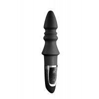Черный конический анальный вибромассажер-ёлочка JOYFUL PLUG VIBRATOR 5.5INCH - 14 см.