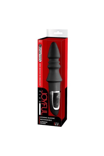 Черный конический анальный вибромассажер-ёлочка JOYFUL PLUG VIBRATOR 5.5INCH - 14 см.