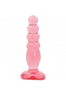 Розовая анальная пробка Crystal Jellies 5  Anal Delight - 14 см.