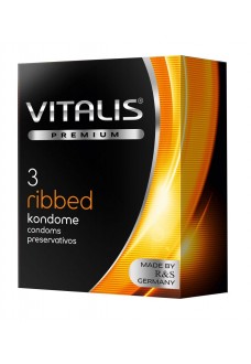 Ребристые презервативы VITALIS PREMIUM ribbed - 3 шт.