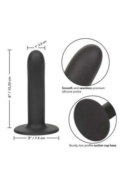 Черный анальный стимулятор Silicone Smooth Probe - 15,25 см.