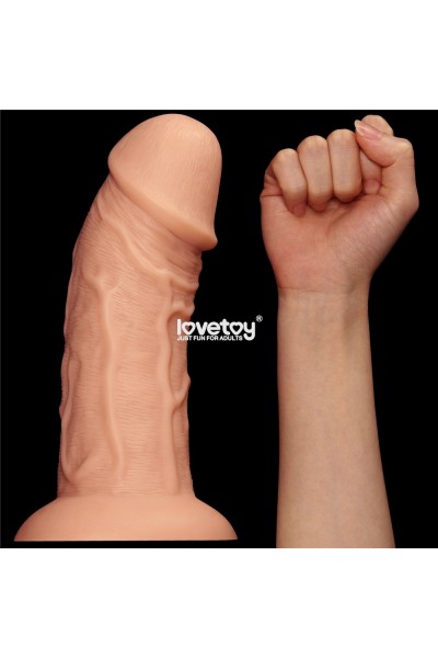 Телесный фаллоимитатор-гигант 9.5 Realistic Curved Dildo - 24 см.