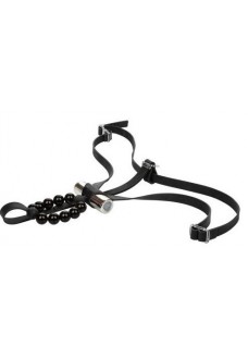 Черные стимулирующие трусики с вибрацией Lovers Thong with Pleasure Beads