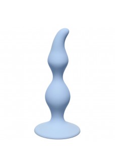 Голубая анальная пробка Curved Anal Plug Blue - 12,5 см.