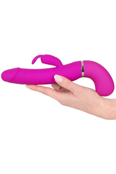 Лиловый вибратор-кролик с функцией сквирта Cumshot Rabbit Vibrator - 24 см.