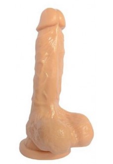 Телесный фаллоимитатор 7 inch Carved Dong - 18 см.